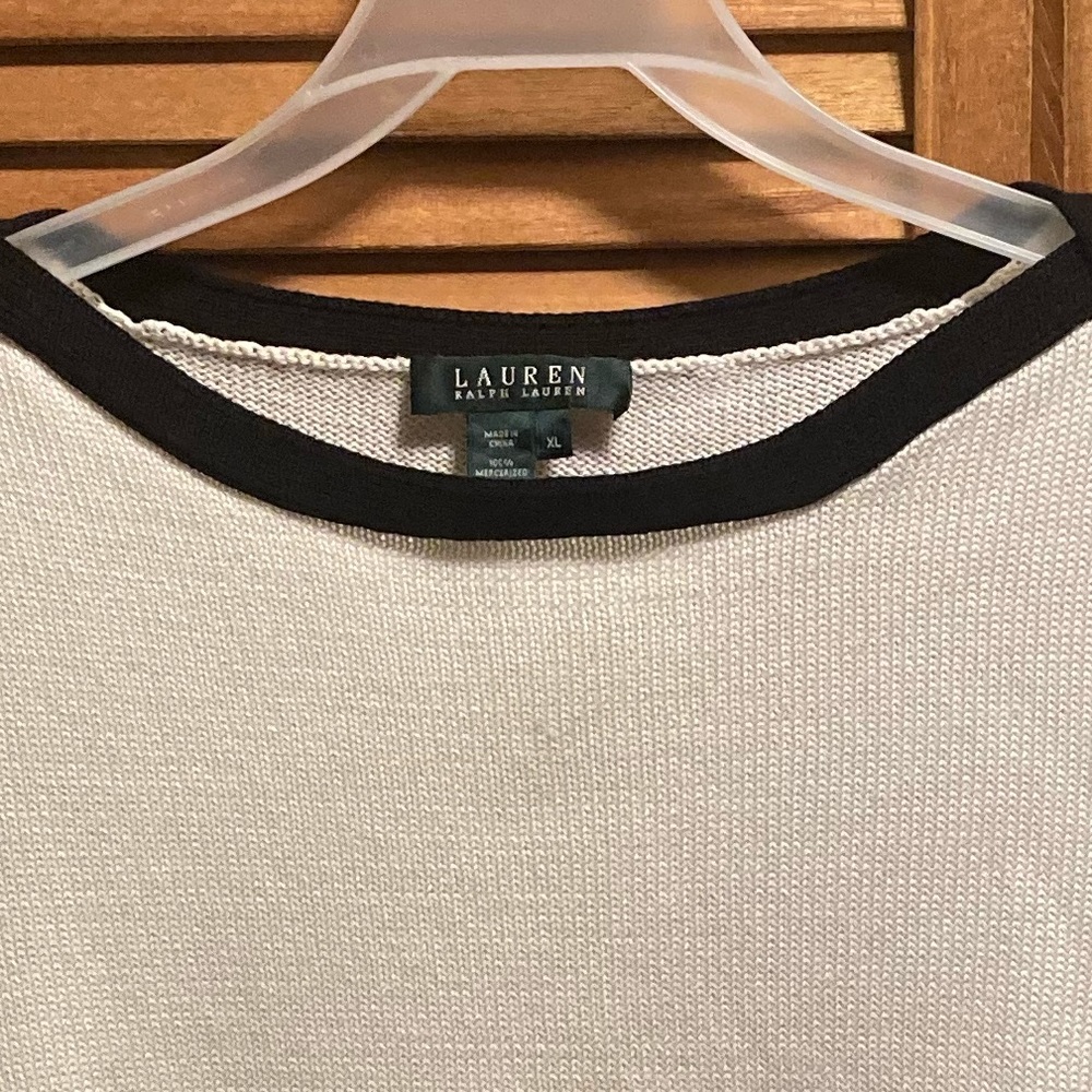 Lauren Ralph Lauren White & Black Knit Boatneck Sweater - Picture 5 of 16